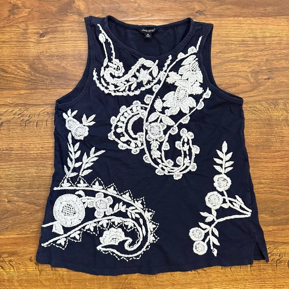 Lucky Brand embroidered tank top